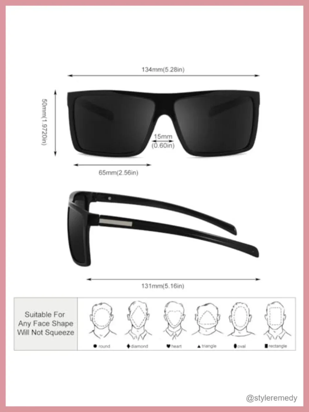Men's Square Polarized Sunglasses UV Protection Driving